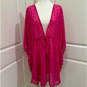 CLUB Z COLLECTION pink beach kimono cover up 2XL fit every one